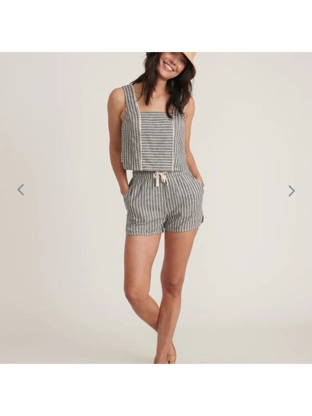 Marine Layer Black Cream Stripe Beach Short - Picture 5 of 8